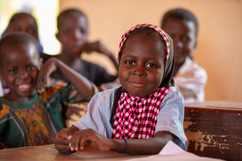 Girl in Niger Attends School — With a long tradition of early marriage, most girls in Niger drop out of school after the second grade — Adult, Africa, Child,...