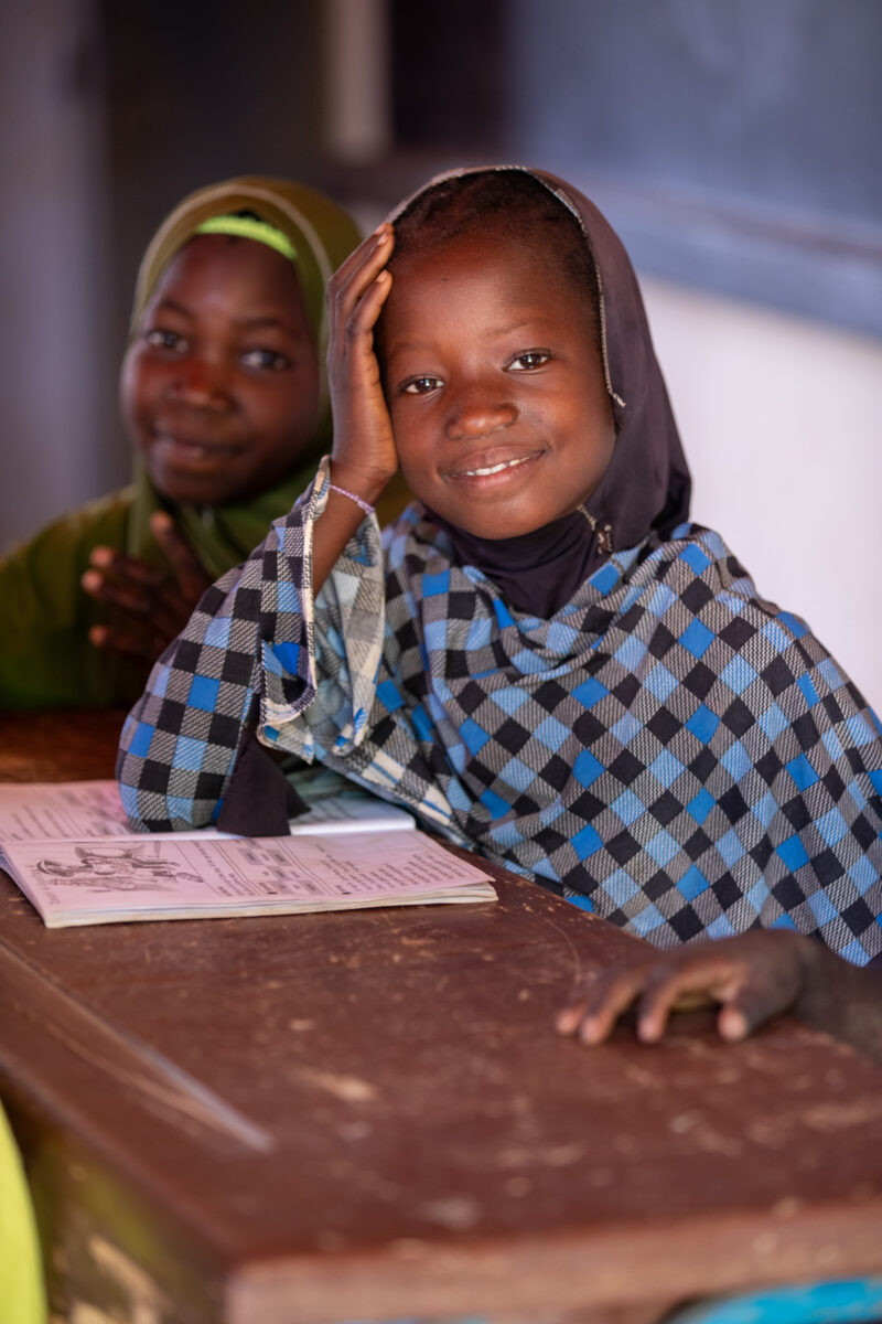 Girl in Niger Attends School — With a long tradition of early marriage, most girls in Niger drop out of school after the second grade — Africa, Child, Educat...