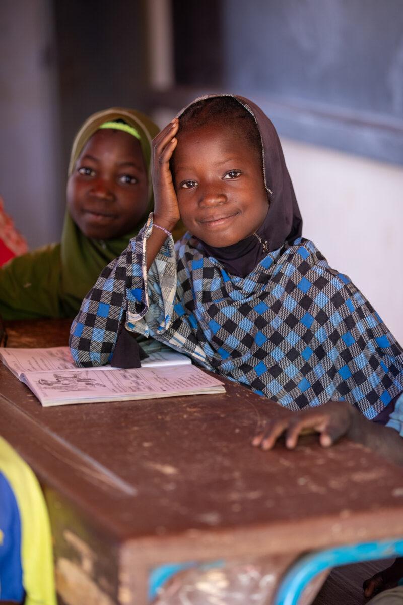 Girl in Niger Attends School — With a long tradition of early marriage, most girls in Niger drop out of school after the second grade — Africa, Child, Educat...