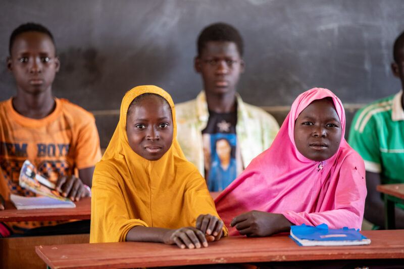Girl in Niger Attends School — With a long tradition of early marriage, most girls in Niger drop out of school after the second grade — Adult, Africa, Beard,...