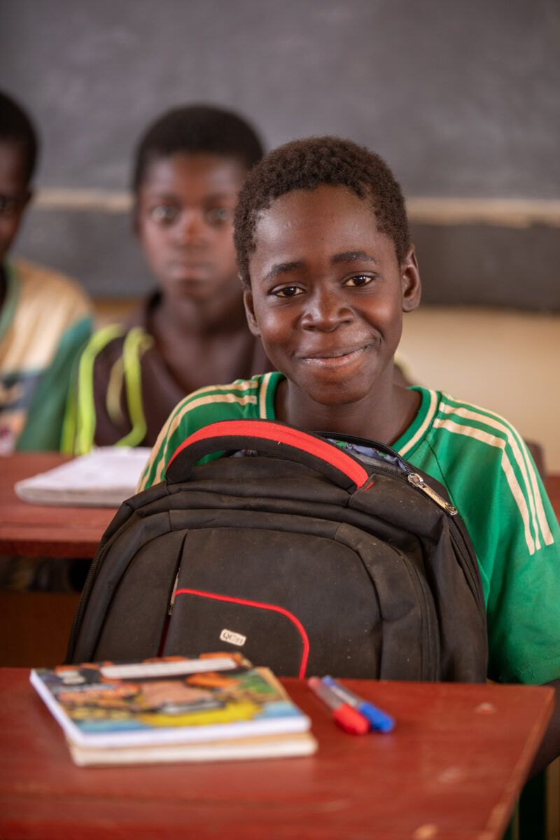 Boy in School in Niger — Young boy attends school in Niger, Africa — Africa, Education, Eyes Open, Frontal Face, Male