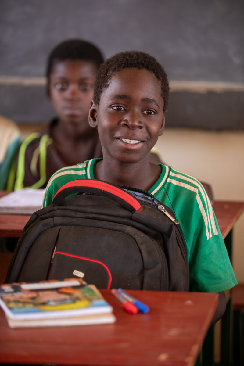 Boy in School in Niger — Young boy attends school in Niger, Africa — Africa, Education, Eyes Open, Frontal Face, Male