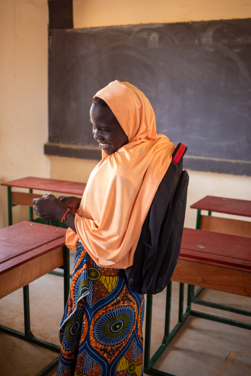 Girl in Niger Attends School — With a long tradition of early marriage, most girls in Niger drop out of school after the second grade — Africa, Education, Ni...