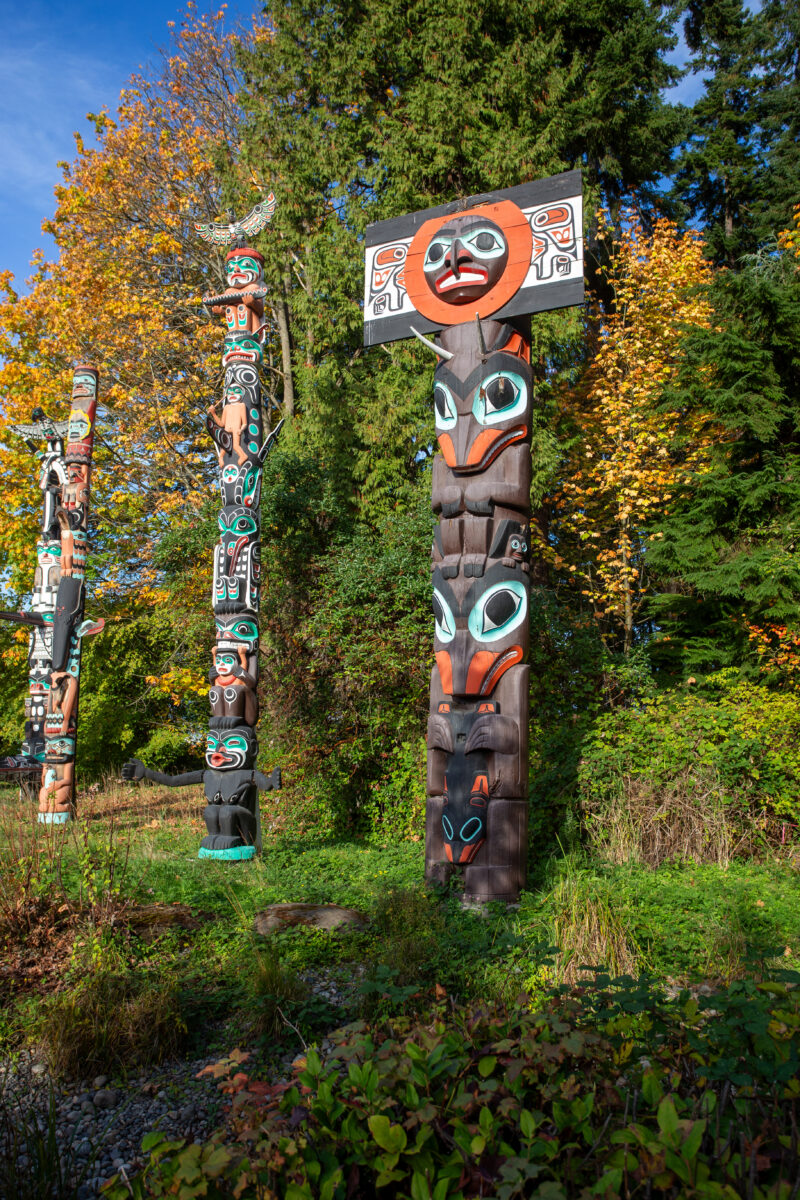 Totem Poles in Stanly Park — Beautiful totem poles in Vancouver's Stanley Park display the amazing craft and culture of the indigineous people of Western Can...