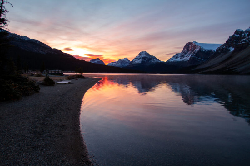 Bow Lake — Mountain, Nature, Alberta, Canada, Banff National Park