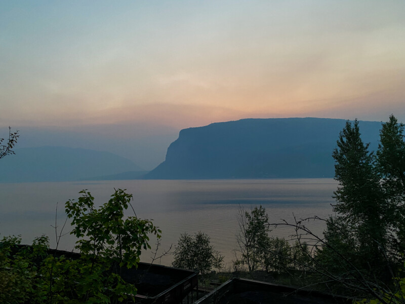 Shuswap Lake at Dusk — Highland, Lake, Mountain, Nature, Plant