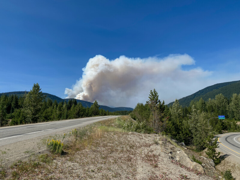 Smoke from Forest Fire — Mountain, Nature, British Columbia, Canada