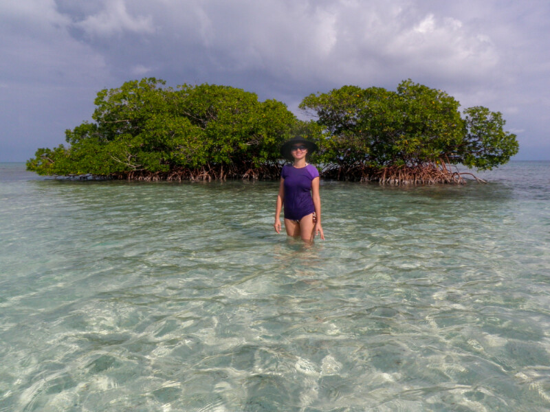 Caribbean Waters — Woman enjoys the warm waters of the Caribbean — Adult, Beach, Female, Frontal Face, Island