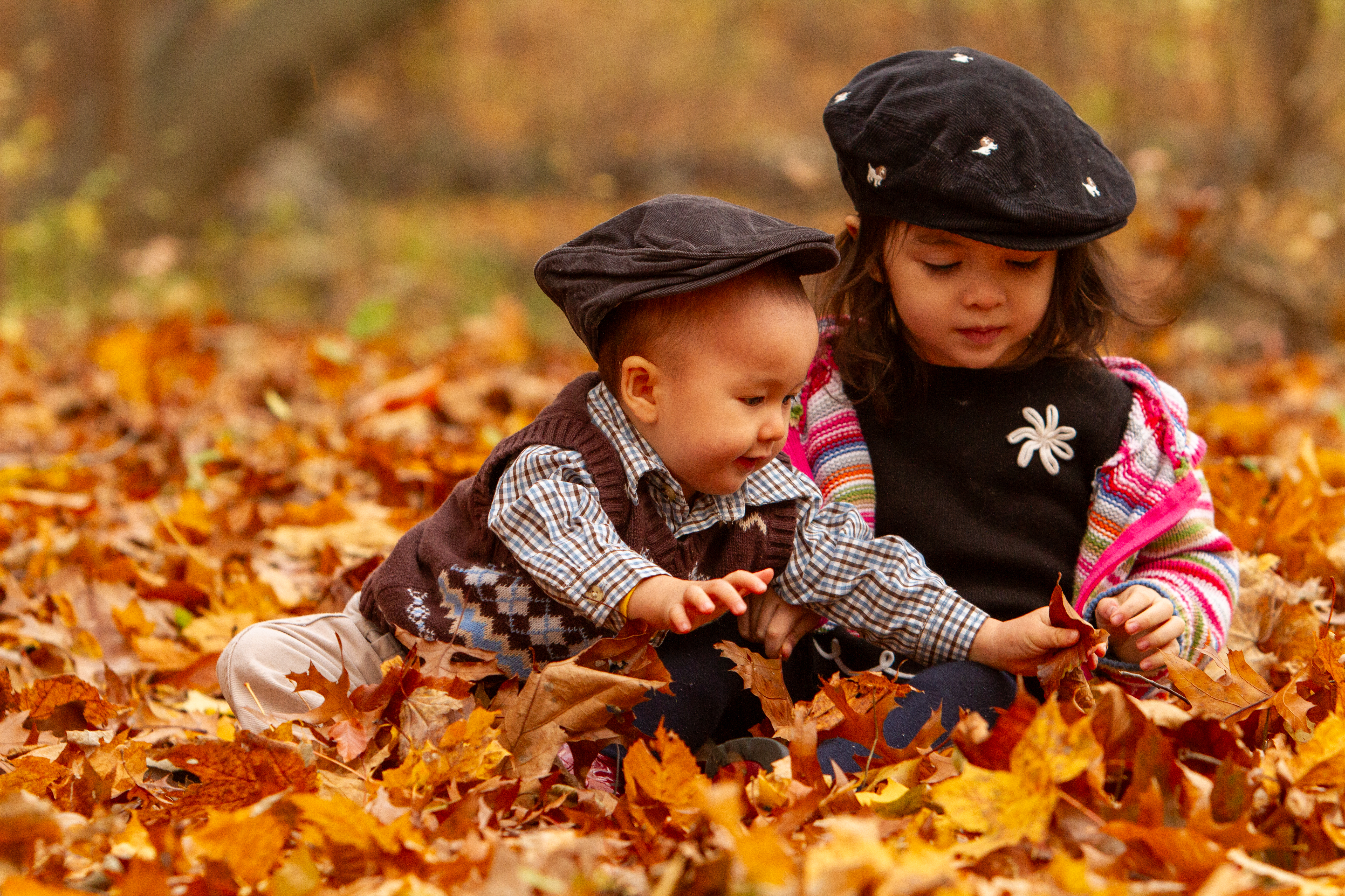 Baby in the Fall Leaves
