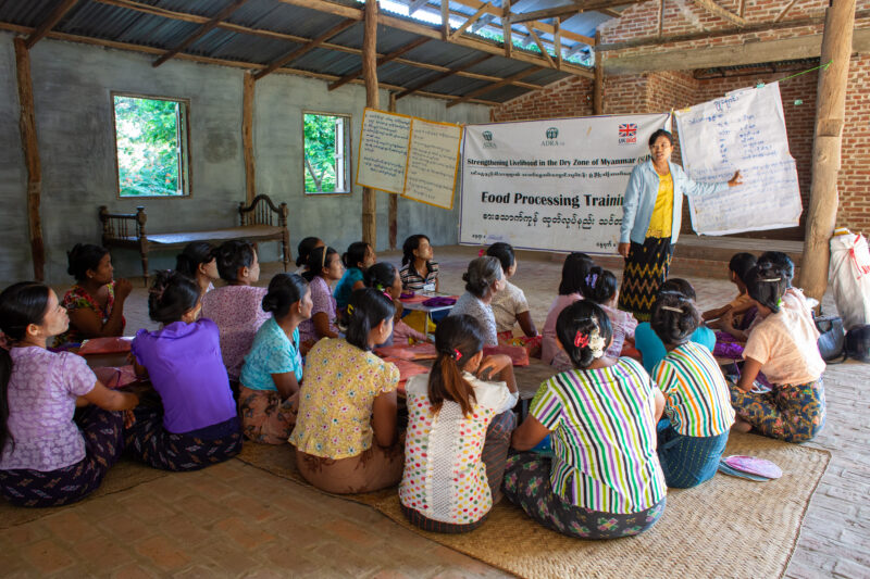 Food Processing Training — Rural community group attends Adult education in health and income generating enterprises. — Adult, Eyes Open, Female, Frontal Fac...