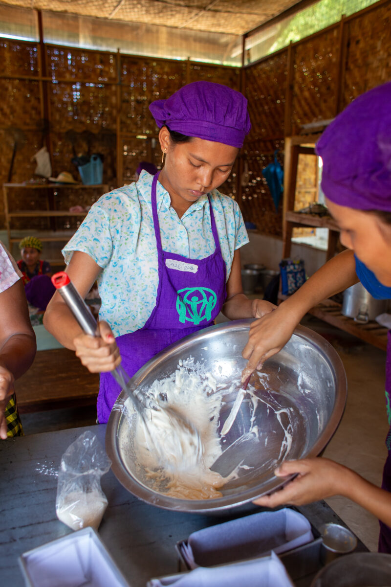 Income through Food Processing — Eyes Closed, Frontal Face, One Face, Person, Portrait