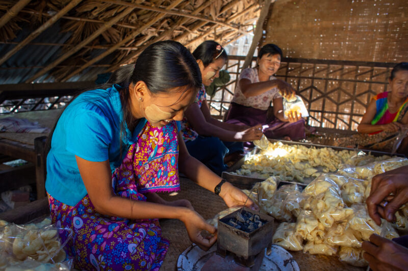 Income through Food Processing — Architecture, Building, Child, City, Eyes Closed