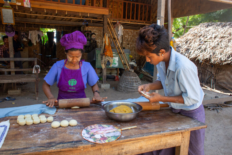 Home Bakery — People in rural Myanmar learn new ways to make income through food processing — Adult, Beard, Egg, Eyes Closed, Eyes Open