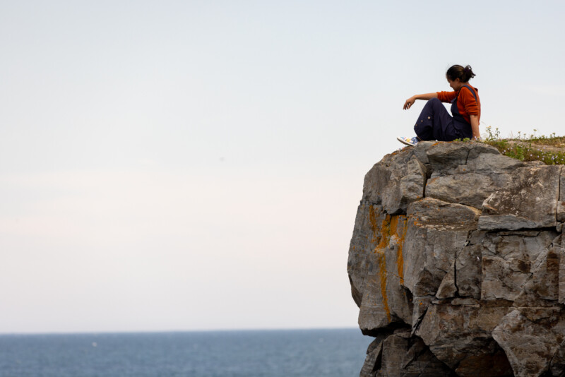 Taking in the Sceneic Beauty of Newfoundland — Cliff, Nature, Person, Unsaturated, Newfoundland