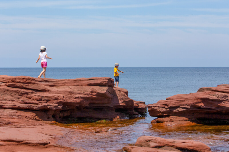 Playing at the Beach — Beach, Nature, Person, Sand, Prince Edward Island
