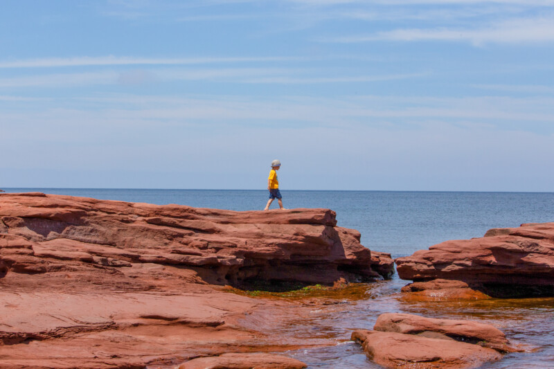 Playing at the Beach — Beach, Nature, Person, Sand, Prince Edward Island