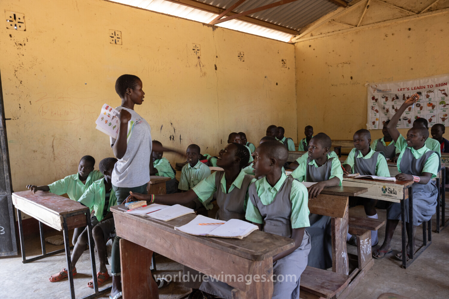 Teacher and Students in South Sudan