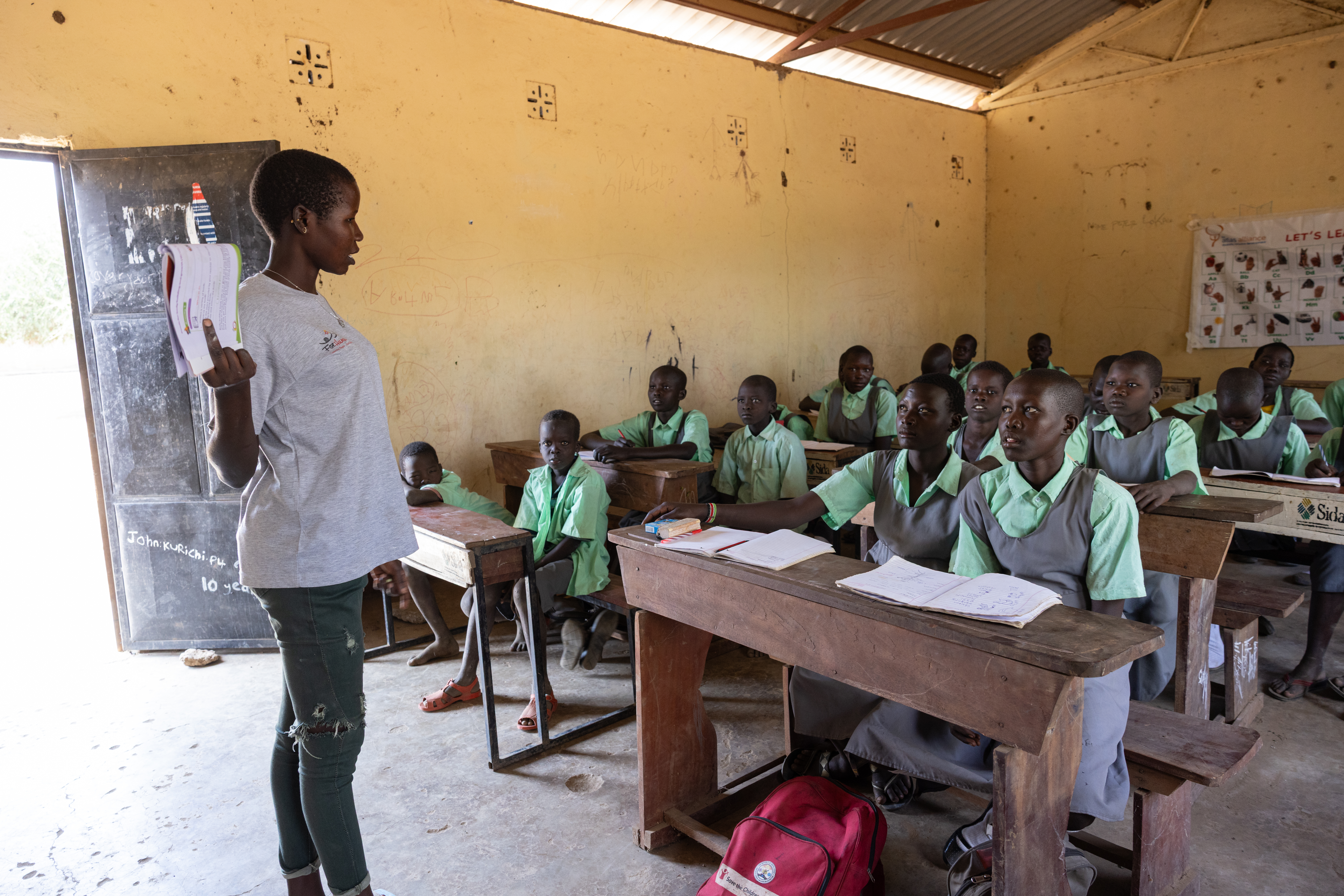 Teacher and Students in South Sudan
