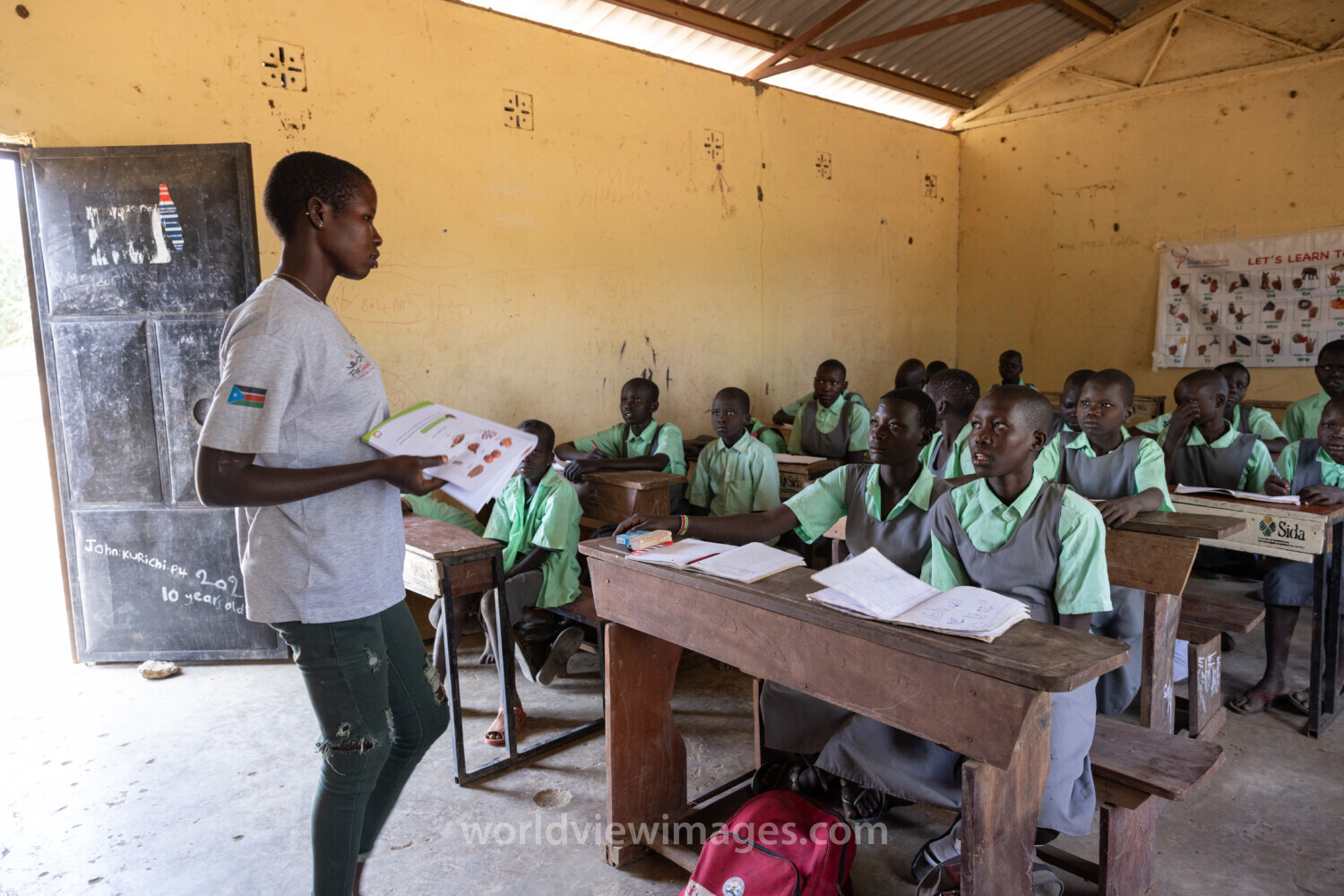 Teacher and Students in South Sudan