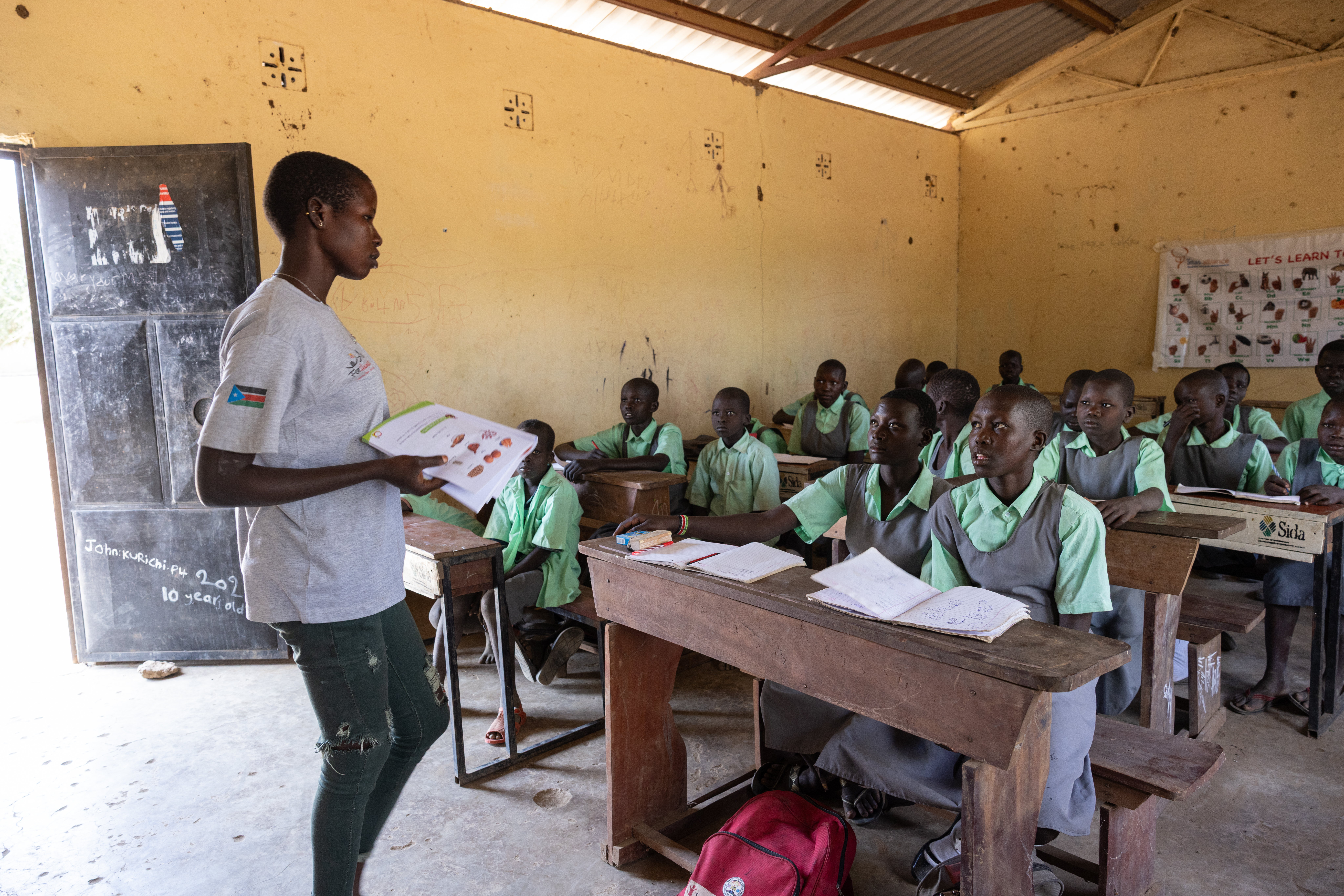 Teacher and Students in South Sudan