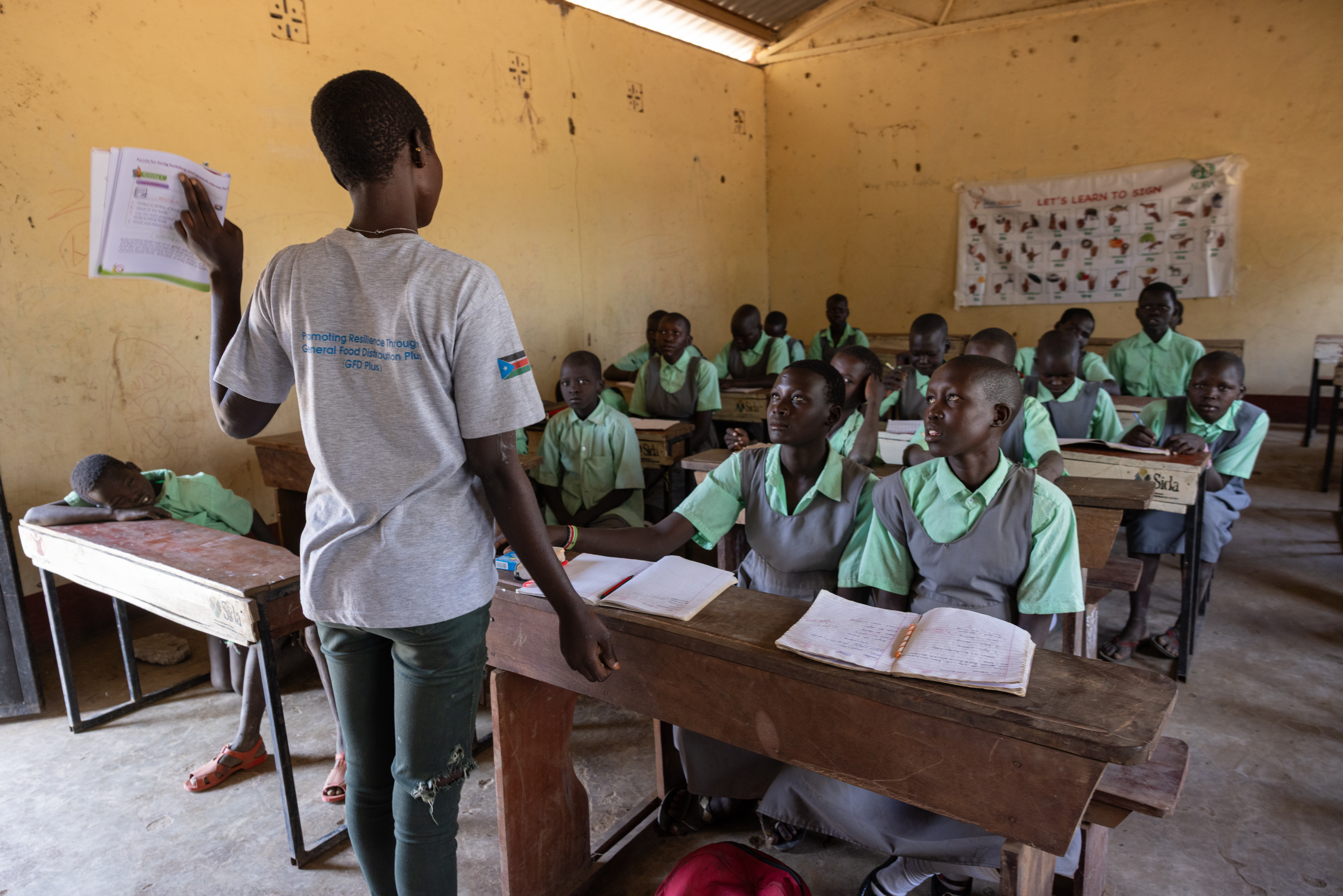 Teacher and Students in South Sudan