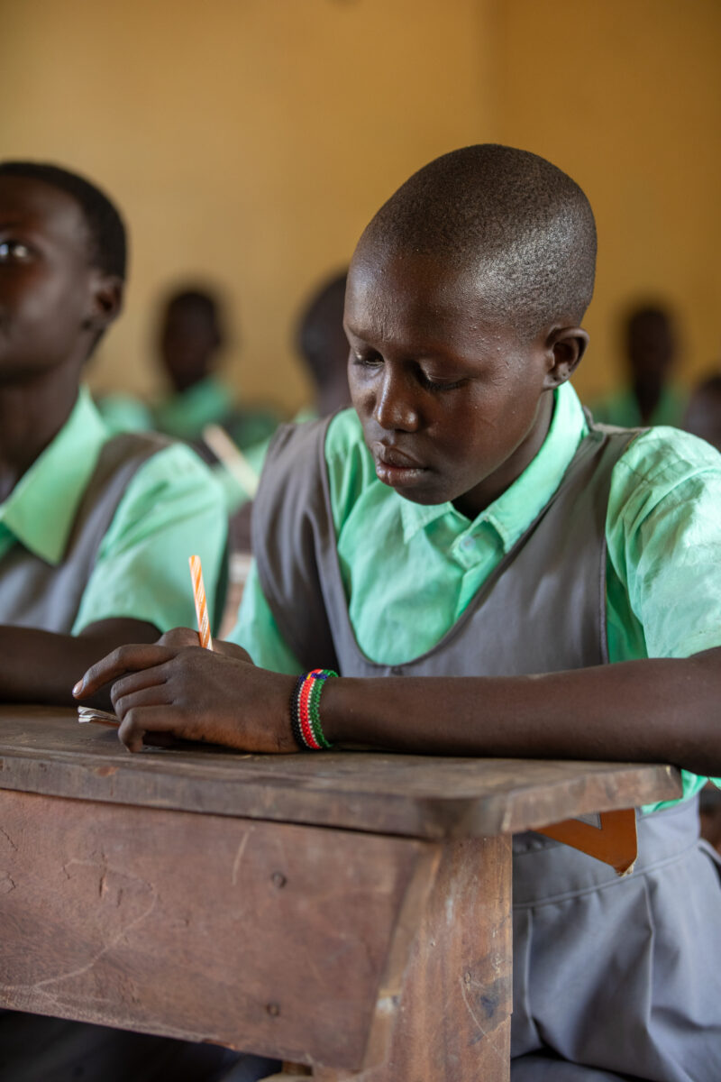 Happy to Be In School — Youn girls in South Sudan Africa are going back to school — Frontal Face, Male, One Face, Person, Portrait