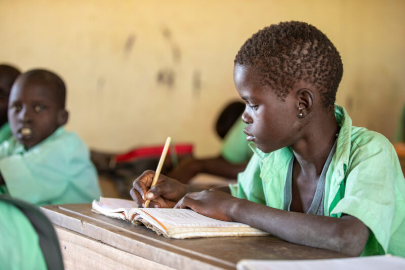 Happy to Be In School — Youn girls in South Sudan Africa are going back to school — Eyes Open, Frontal Face, Male, Person, Profile Face