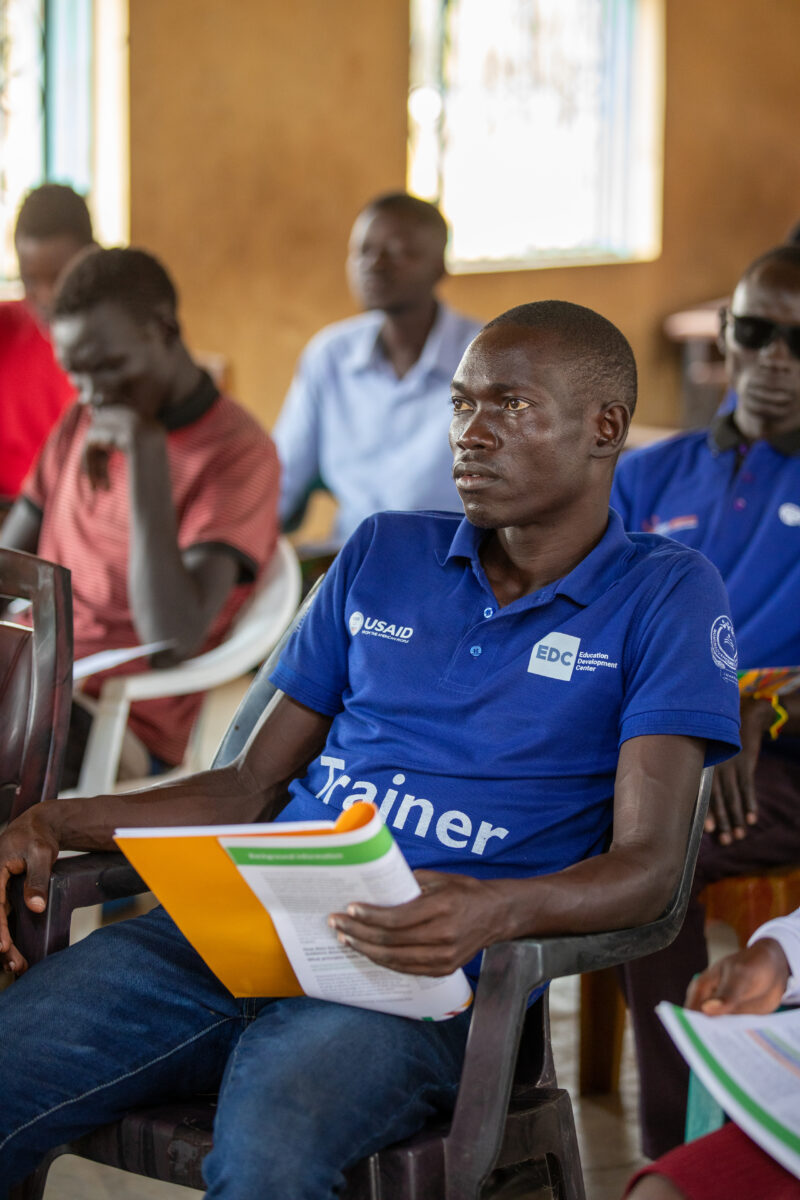 Teacher Training — Teachers go back to school to learn new methods of teaching in rural South Sudan. — Adult, Beard, Boat, Eyes Open, Frontal Face
