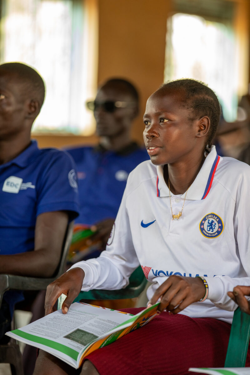 Teacher Training — Teachers go back to school to learn new methods of teaching in rural South Sudan. — Eyes Open, Female, Frontal Face, One Face, Person