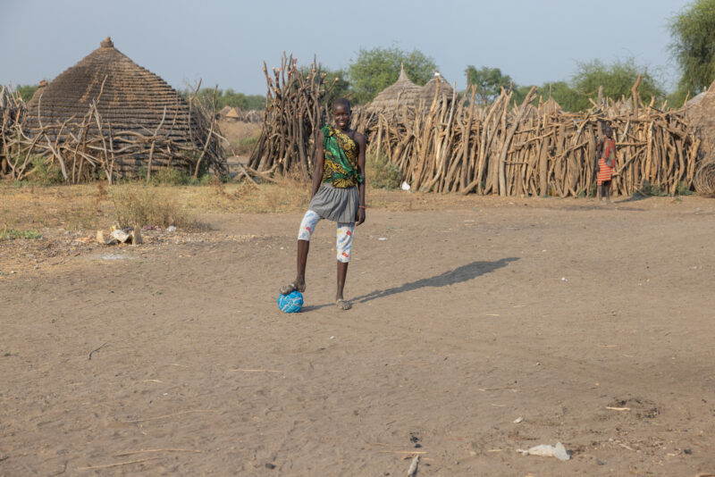 Village Football — Person, South Sudan, Africa, Pastoralists, Ethnic