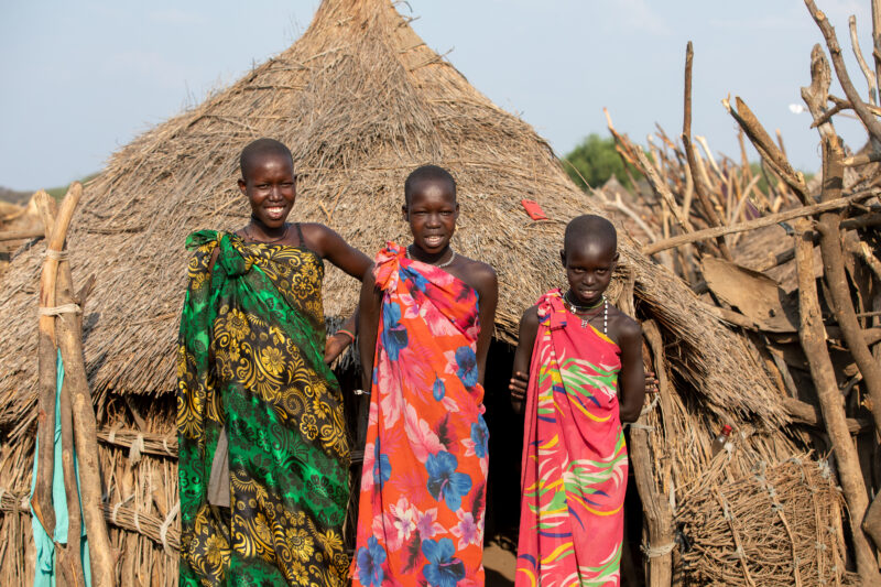 Girlfriends in South Sudan — Adult, Child, Eyes Open, Female, Frontal Face