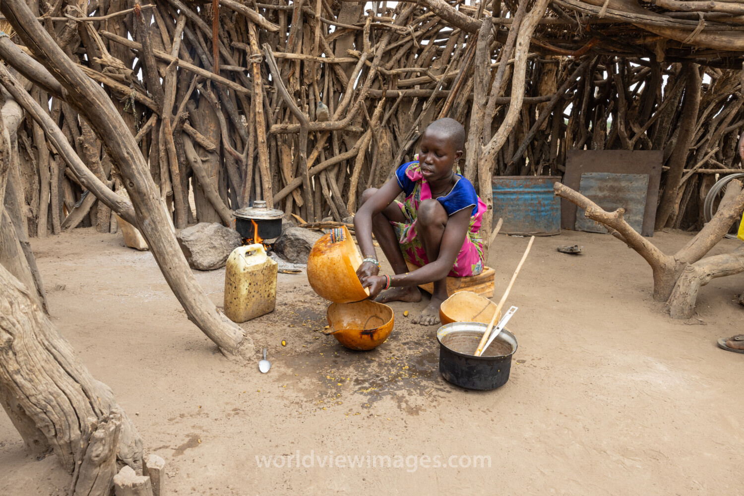 Cooking Breakfast in Rural Africa
