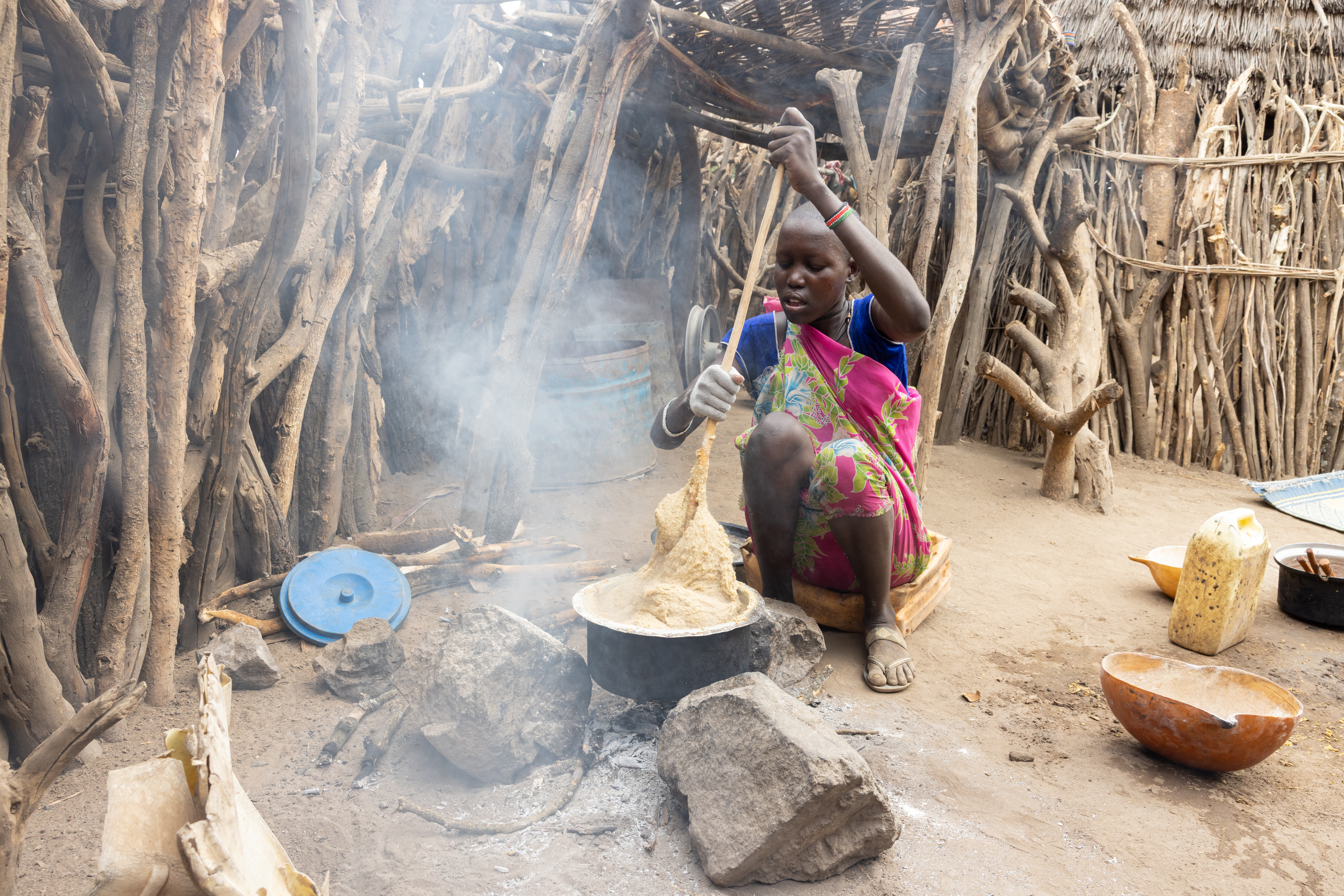 Cooking Breakfast in Rural Africa