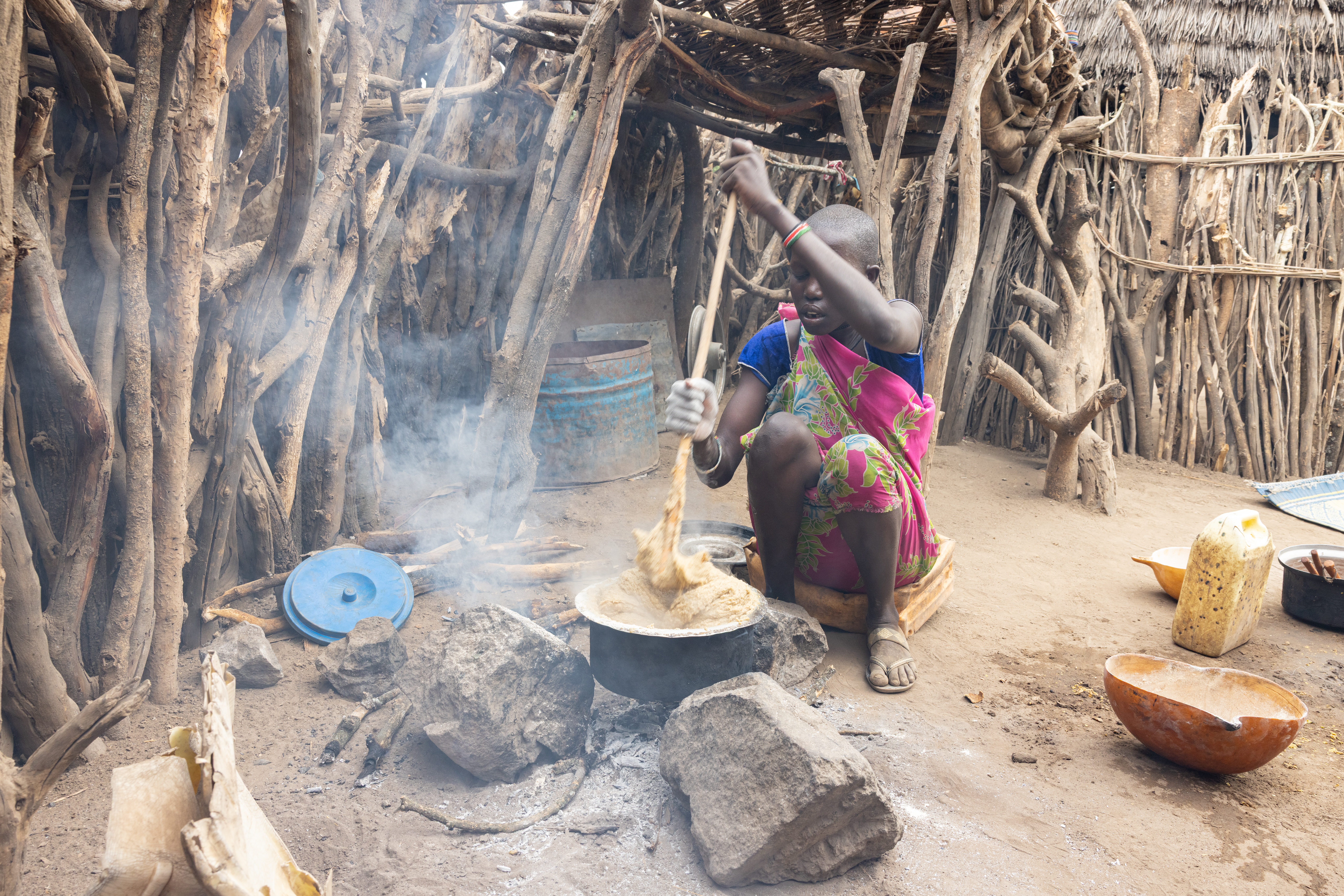 Cooking Breakfast in Rural Africa