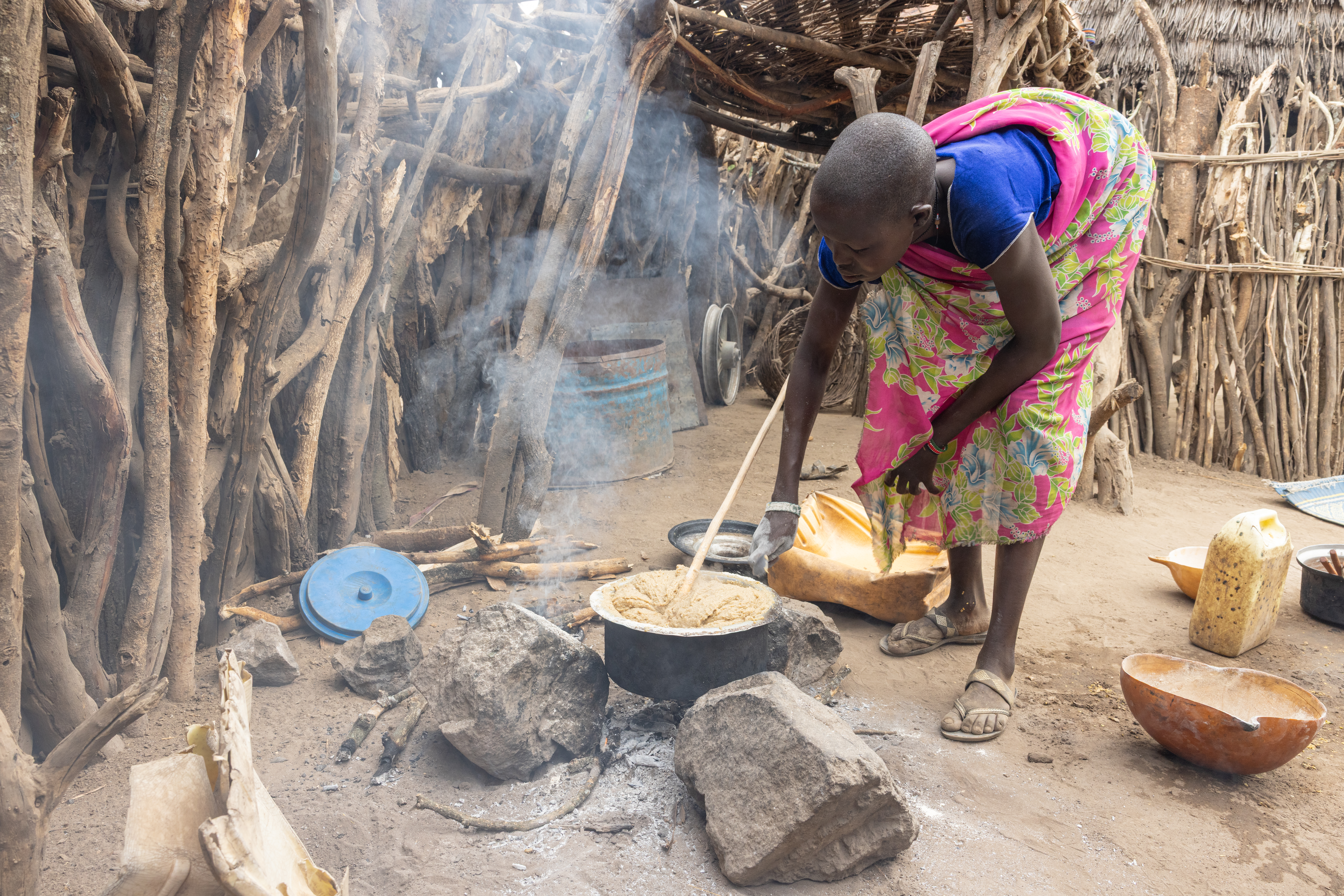 Cooking Breakfast in Rural Africa