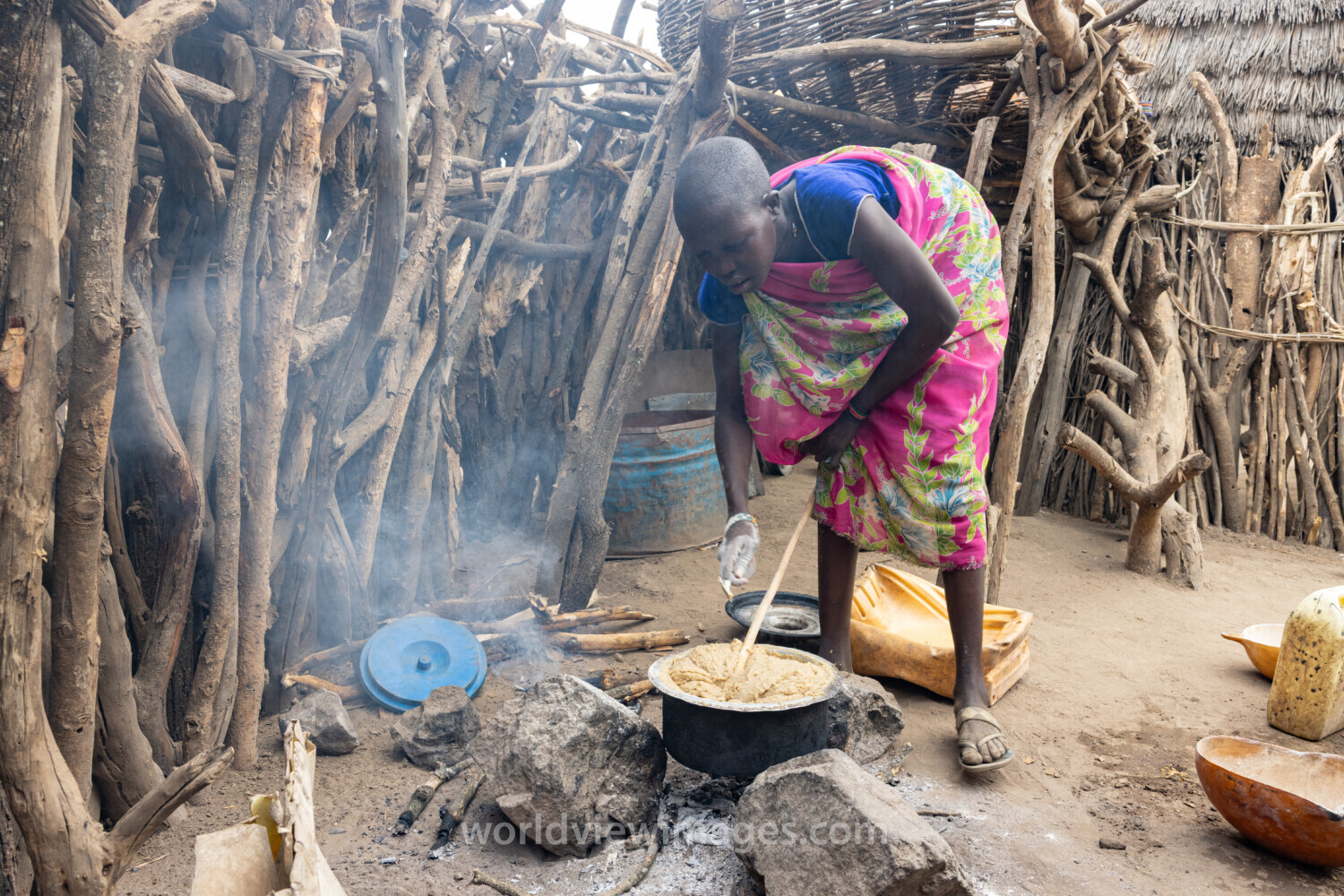 Cooking Breakfast in Rural Africa