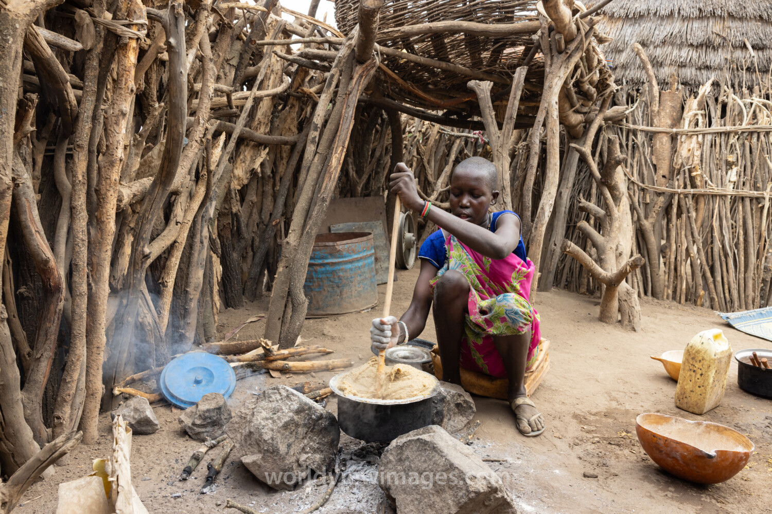 Cooking Breakfast in Rural Africa