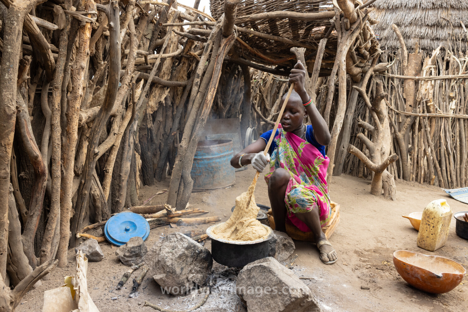 Cooking Breakfast in Rural Africa