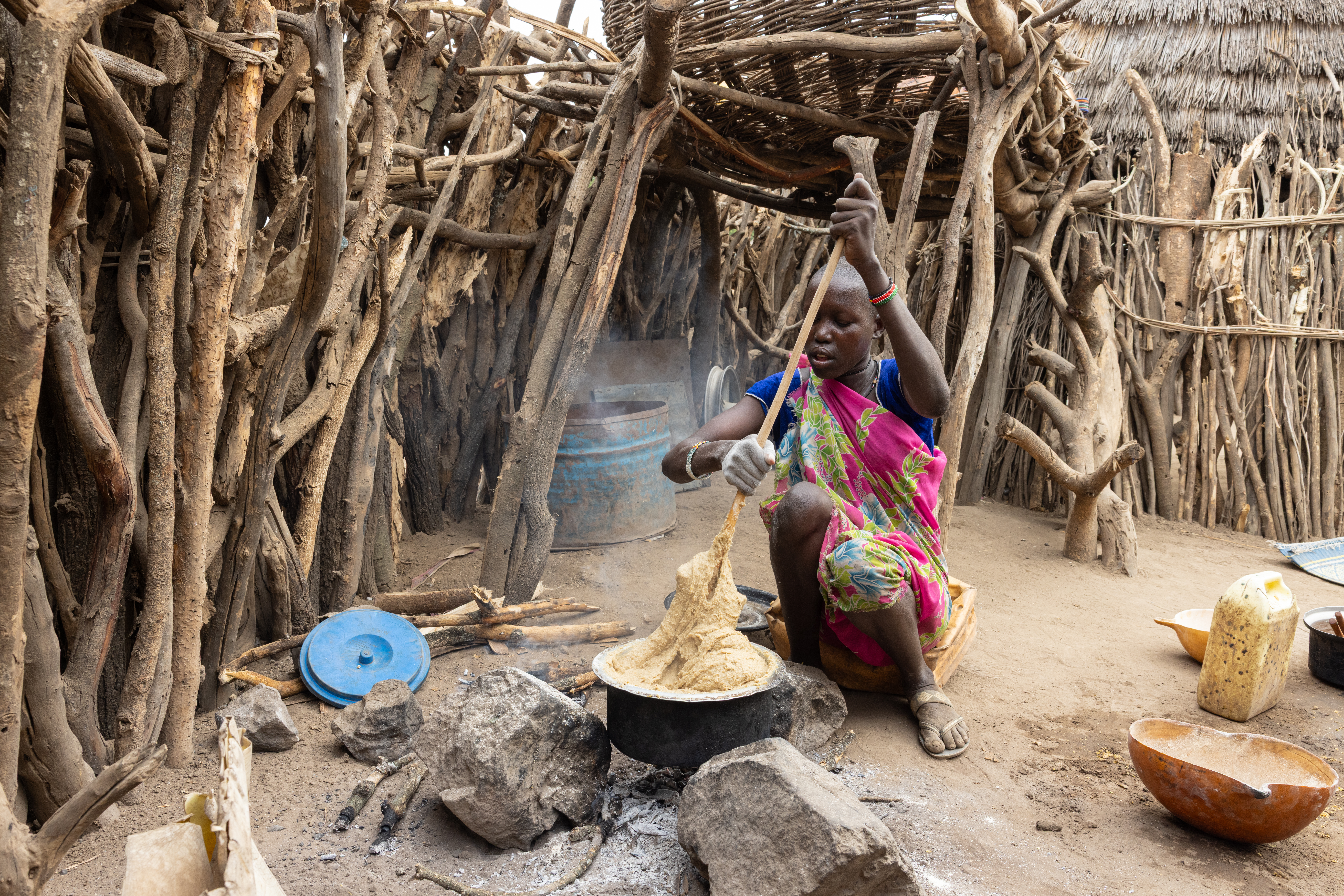 Cooking Breakfast in Rural Africa