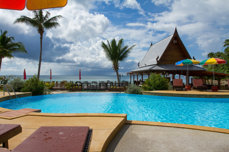 Swiming Pool in Thailand — Nature, Palm Tree, Plant, Swimming Pool, Wood