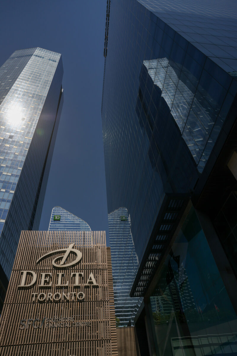 Toronto City Streets — The prominant buildings of commerece and business in Downtown Toronto, Ontario — Architecture, Building, City, Skyscraper, Symmetry