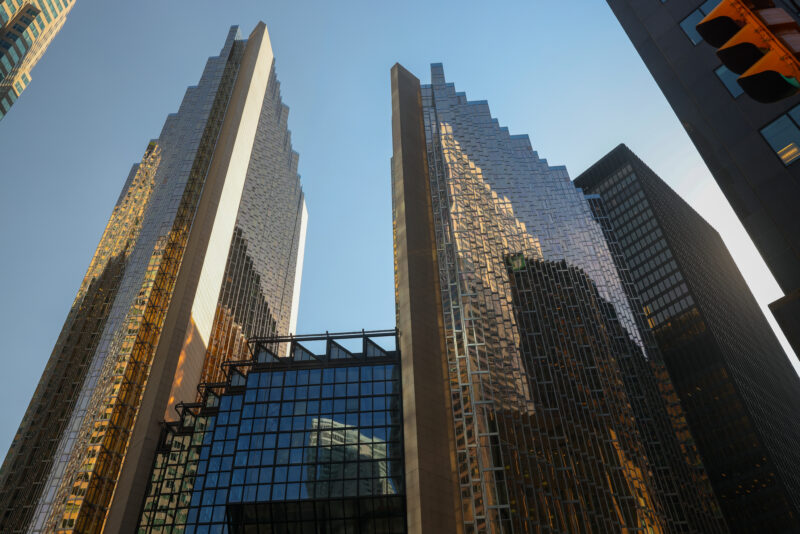 Toronto City Streets — The prominant buildings of commerece and business in Downtown Toronto, Ontario — Architecture, Building, City, Skyscraper, Toronto