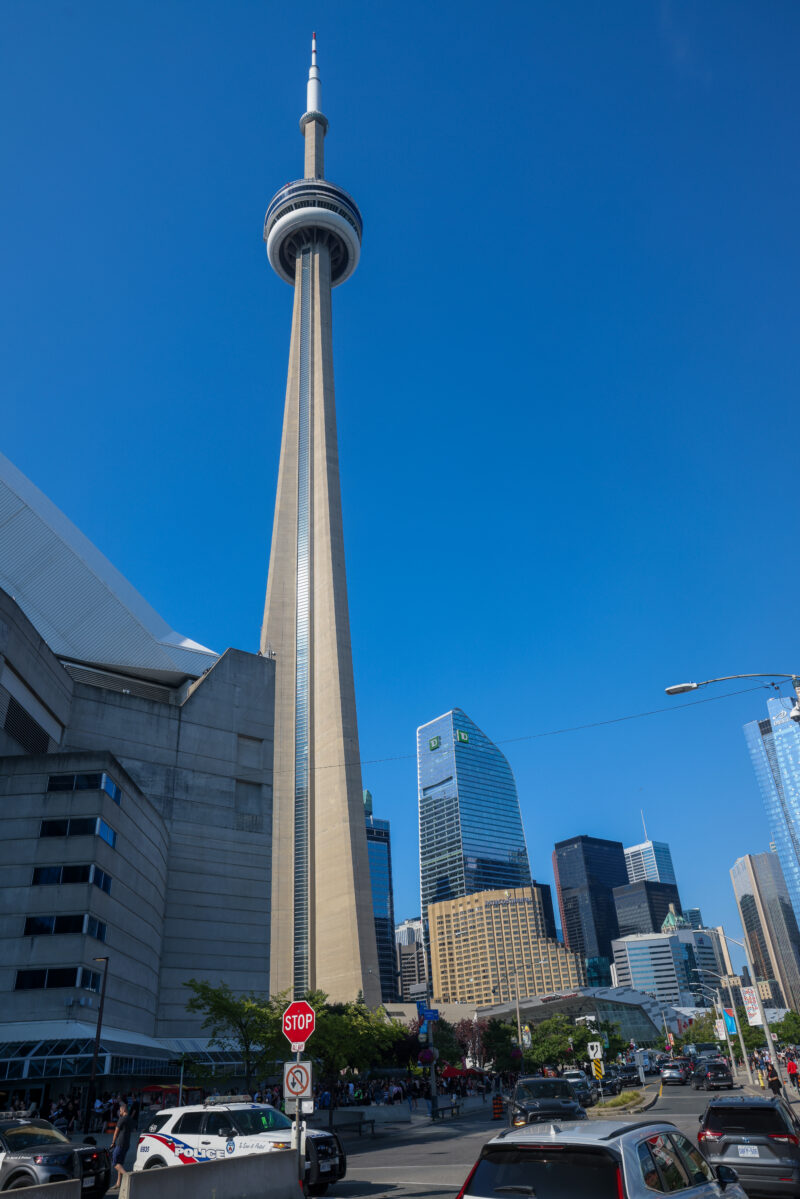 CN Tower of Toronto Ontario — Architecture, Building, Car, City, Skyscraper