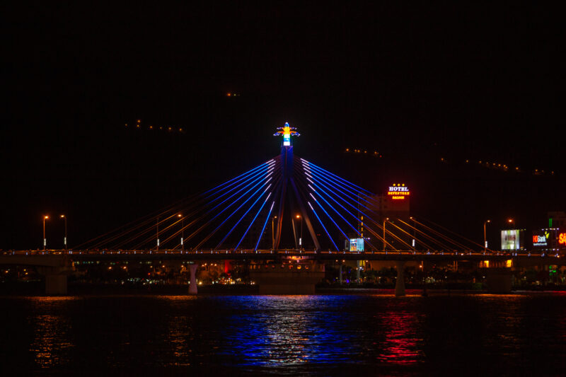 Bridge in DaNang at Night — Architecture, Building, Dark, Tower, Vietnam