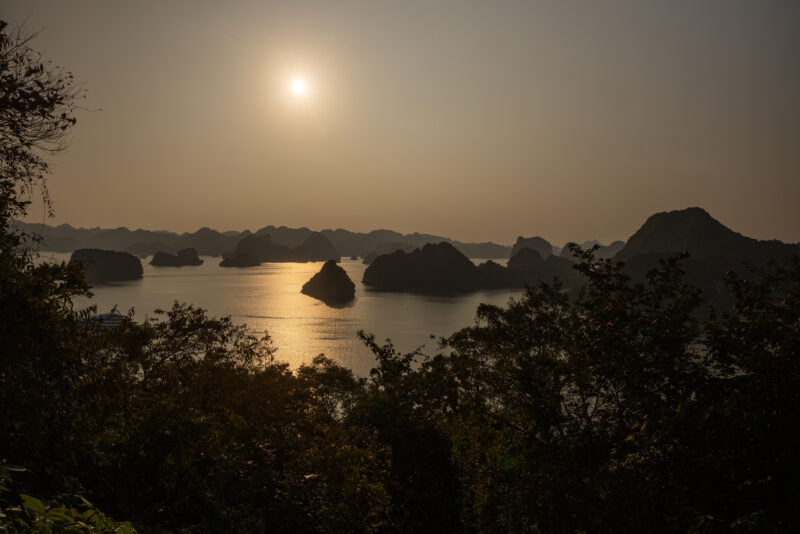 Ha Long Bay — Boat, Nature, Sky, Sunset, Vehicle