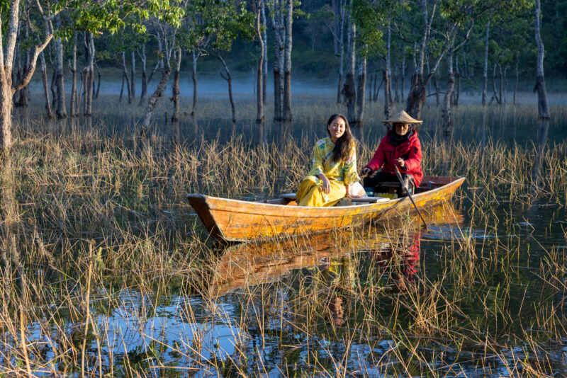 Boat Ride in Vietnam — Adult, Beard, Boat, Canoe, Eyes Closed