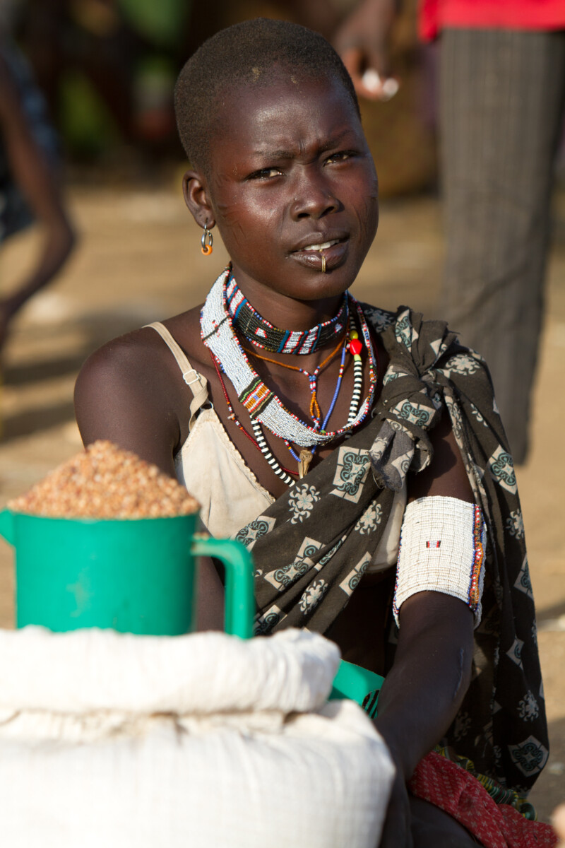 Young Woman in A Market in South Sudan