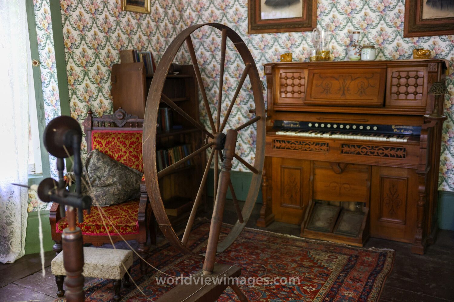 Spinning Wheel and Pump Organ