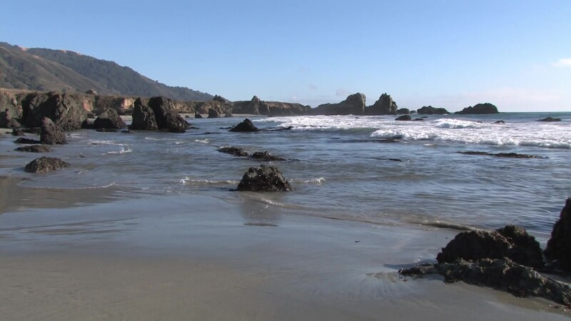 California Beach — Stock video of beach shots on the Pacific Coast Highway of the California coastline, highway 1Keywords: Ocean, sea, Pacific, coast, Beach,...