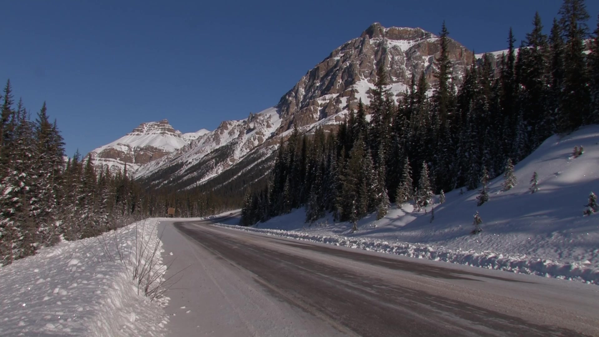 Winter Road in Banff National Park